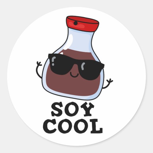 Soy Cool Funny Soy Sauce Pun Ronde Sticker (Voorkant)
