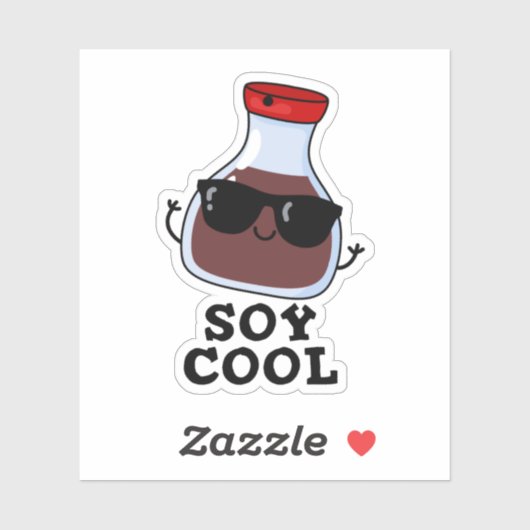 Soy Cool Funny Soy Sauce Pun Sticker (Vel)