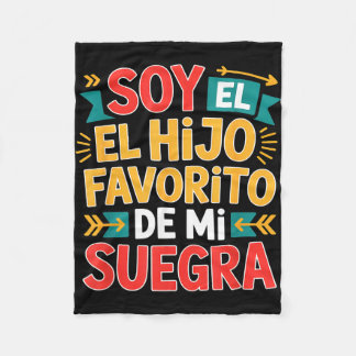 Soy el hijo favorito funny saying colorful fleece deken