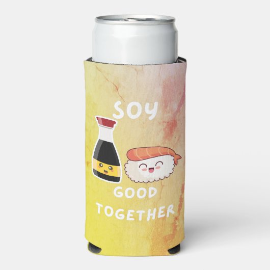 Soy Good Together Asian Food Pun Seltzer Blikjeskoeler (Seltzer Voorkant)