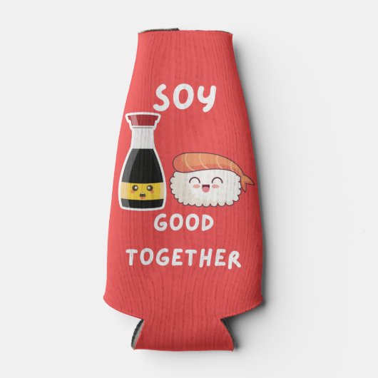 Soy Good Together Funny Asian Food Pun Flesjeskoeler (Voorkant)