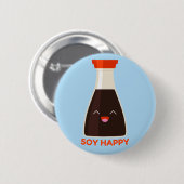 Soy Happy Cute Soy Sauce Foodie Ronde Button 5,7 Cm (Voorkant /achterkant)