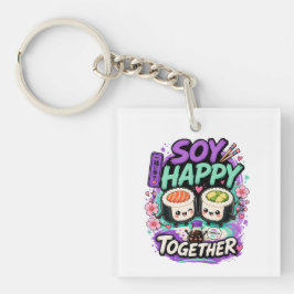 Soy Happy Together – Schattig Kawaii Sushi Koppel Sleutelhanger
