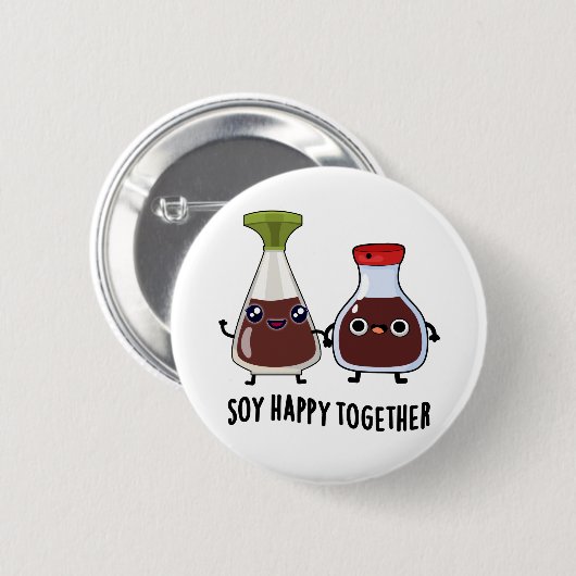 Soy Happy Together Soy Sauce Pun Ronde Button 5,7 Cm (Voorkant /achterkant)