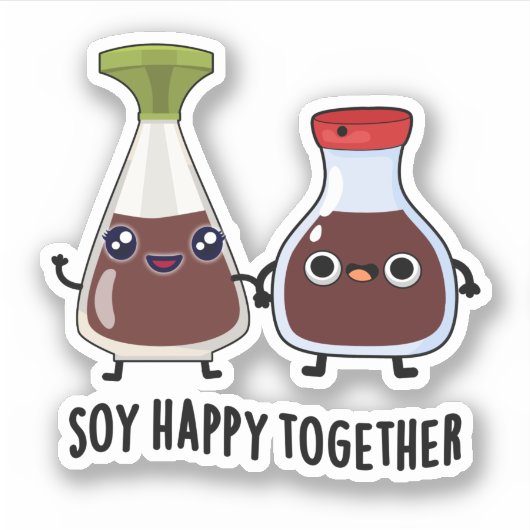 Soy Happy Together Soy Sauce Pun Sticker (Voorkant)
