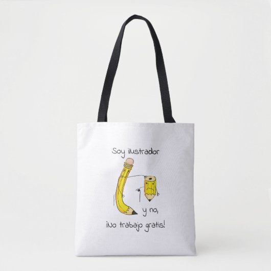 Soy ilustrador y no trabajo gratis tote bag (Voorkant)