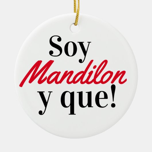 Soy mandilon y que keramisch ornament (Voorkant)