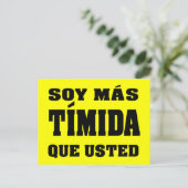 Soy mas timida que usted briefkaart (Staand voorkant)