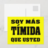 Soy mas timida que usted briefkaart (Voorkant / Achterkant)