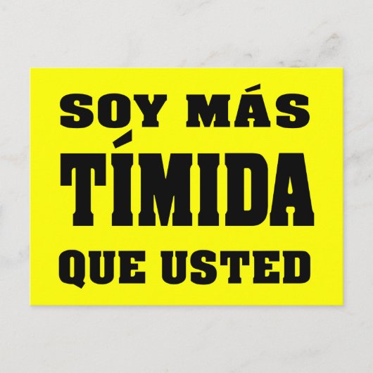 Soy mas timida que usted briefkaart (Voorkant)