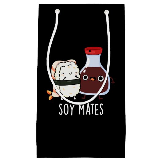 Soy Mates Funny Soy Sauce Pun Dark BG Klein Cadeauzakje (Voorkant)