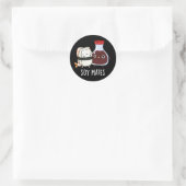 Soy Mates Funny Soy Sauce Pun Dark BG Ronde Sticker (Tas)