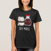 Soy Mates Funny Soy Sauce Pun Dark BG T-shirt (Voorkant)
