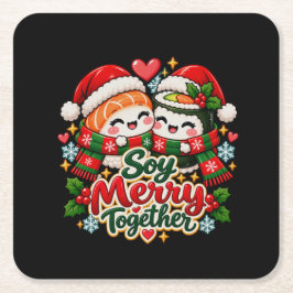 Soy Merry Together Kawaii Sushi  Kartonnen Onderzetters