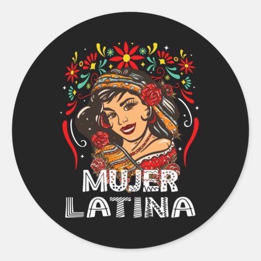 Soy Mujer Latina, sterke Latijnse vrouw Ronde Sticker (Voorkant)