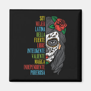 Soy Mujer Latina Suiker Schedel Vrouwen Cinco De M Magneet