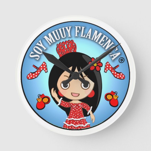 Soy Muuy Flamenca: Morena y Traje Gitana Rojo Ronde Klok (Voorkant)
