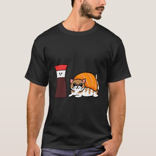 Soy Perzische Kat Sushi T-shirt (Voorkant)