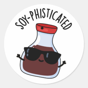 Soy-phisticated Funny Soy Sauce Pun Ronde Sticker