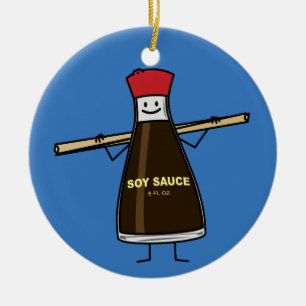 Soy Sauce Bottle kruis Aziatische stokjes Keramisch Ornament