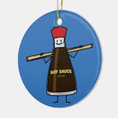 Soy Sauce Bottle kruis Aziatische stokjes Keramisch Ornament (Links)