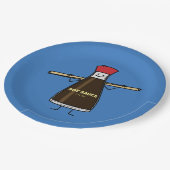 Soy Sauce Bottle kruis Aziatische stokjes Papieren Bordje (Gekanteld)