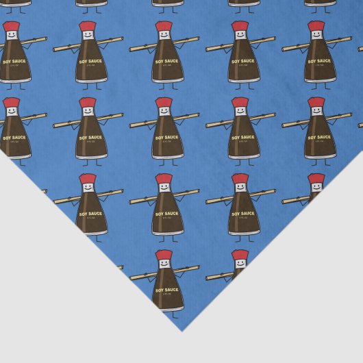 Soy Sauce Bottle kruis Aziatische stokjes Tissuepapier (Detail)