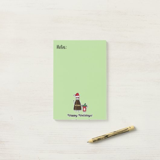 Soy Sauce Bottle Packet kind, kerstman Post-it® Notes (Op bureau)