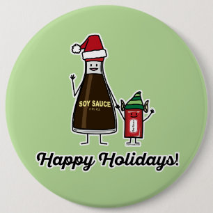 Soy Sauce Bottle Packet kind Kerstman Ronde Button 6,0 Cm