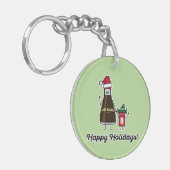 Soy Sauce Bottle Packet kind Kerstman Sleutelhanger (Voorkant Links)