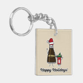 Soy Sauce Bottle Packet kind Kerstman Sleutelhanger (Voorkant Links)
