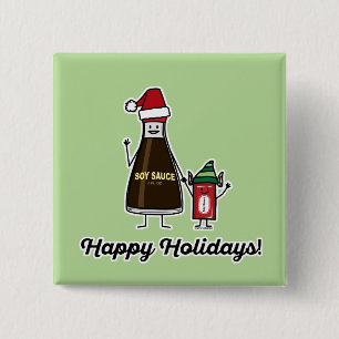 Soy Sauce Bottle Packet kind Kerstman Vierkante Button 5,1 Cm