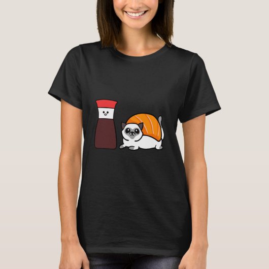 Soy Siamese Kat Sushi T-shirt (Voorkant)