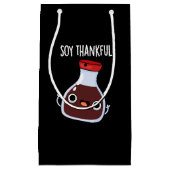 Soy Thankful Funny Soy Sauce Pun Dark BG Klein Cadeauzakje (Voorkant)
