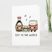 Soy to the World - Funny Christmas Card Feestdagen Kaart (Voorkant)