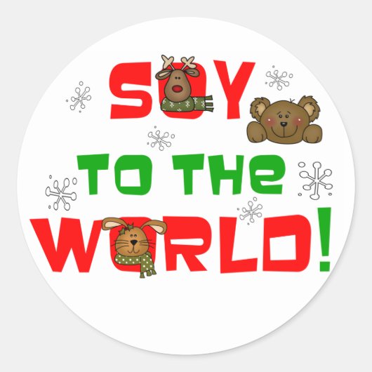 Soy to the World Holiday Ronde Sticker (Voorkant)