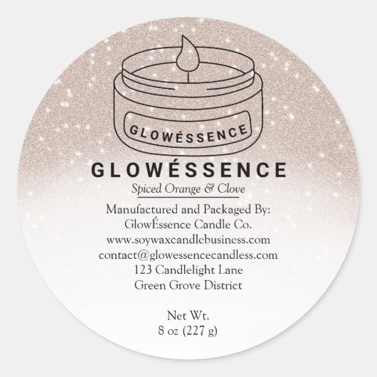 Soy Wax Candle Food Homemade Ronde Sticker (Voorkant)