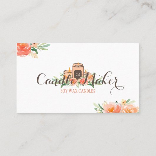 Soy Wax Candle Handgemaakte  Artisan Visitekaartje (Achterkant)