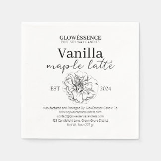 Soy Wax Candle Label Flower Vanilla Aroma Servet
