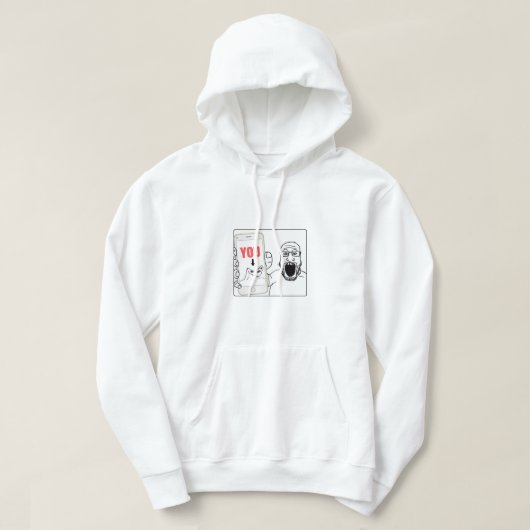 Soyjak Shows zijn telefoon meme Hoodie (Design voorkant)
