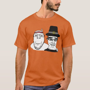 Soyjak Wojak Soyboyhanksgiving Pelgrim Inheemse Am T-shirt