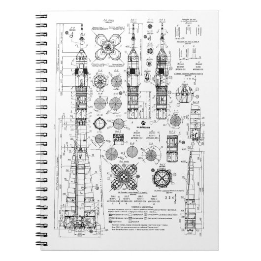 Soyuz Blueprint Negro Notitieboek (Voorkant)