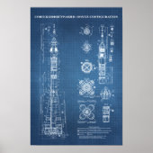 Soyuz Spacecraft Blueprint Poster (Voorkant)