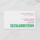 Sozialarbeiterin Social Worker Visitekaartje (Voorkant)