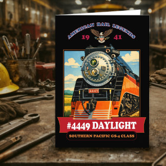 SP GS-4 Daglicht Stoomlocomotief Vintage Poster Bedankkaart