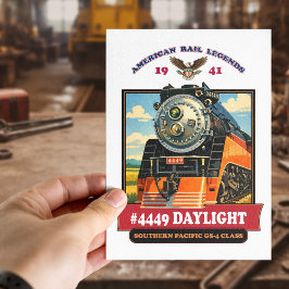 SP GS-4 Daylight 4449 Steam Locomotive Retro Print Briefkaart