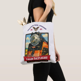SP GS-4 Daylight 4449 Steam Locomotive Retro Print Tote Bag