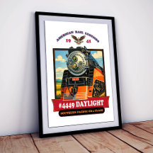 SP GS-4 Daylight 4449 Stoomlocomotief Retro Print