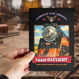SP GS-4 Daylight Steam Locomotive Vintage Poster Briefkaart