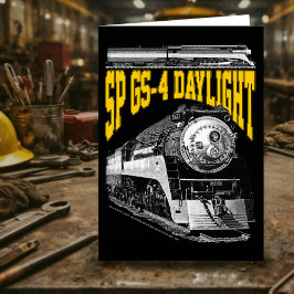 SP GS-4 Stoomlocomotief bij daglicht. 4449 Trein Bedankkaart